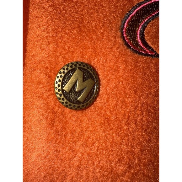 Burnt Orange Embroidered Button Jacket Coat Wearable Art M Bob Mackie Mid-Length - Picture 7 of 16